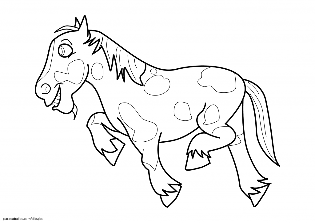 Dibujo caballo Percherón de la Granja de Zenón para colorear.