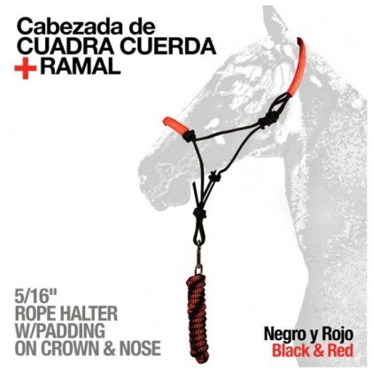 Cabezada de Cuada + Ramal 722730-9 Negro/Rojo