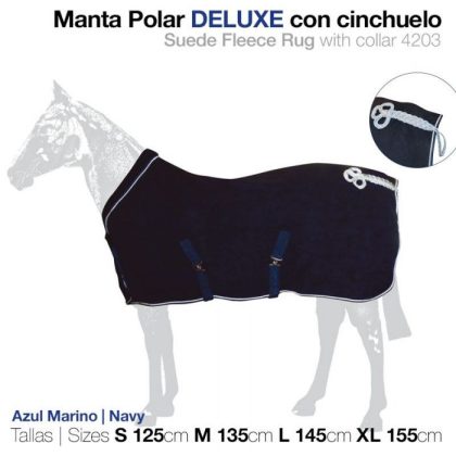 Manta Polar Deluxe con Cinchuelo Azul