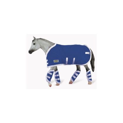 BREYER 3947 - BLUE BLANKET & SHIPPING BOOTS (MANTA Y PROTECTORES AZULES) - Colección TRADITIONAL