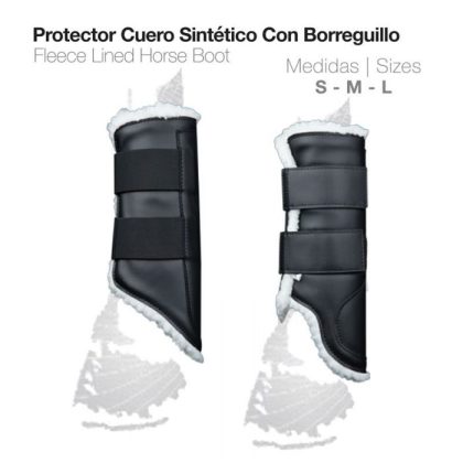 Protector Cuero Sintético con Borreguillo Negro