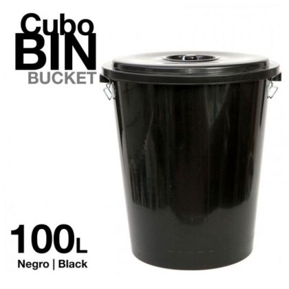 CUBO BASURA BIN 100L NEGRO