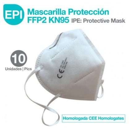 EPI: Mascarilla Protección FFP2 KN95 Homologada CEE 10 uds