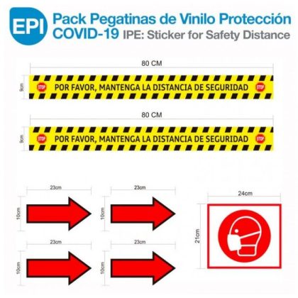 EPI: Pack Pegatinas de Vinilo Protección COVID-19