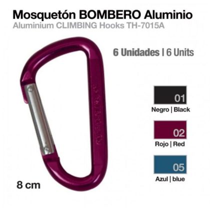 Mosquetón Bombero Aluminio TH-7015A-8 6 Uds