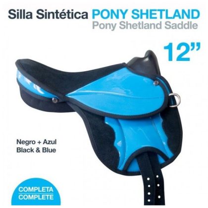 Silla Sintética Pony Shetland Completa Negra 12"