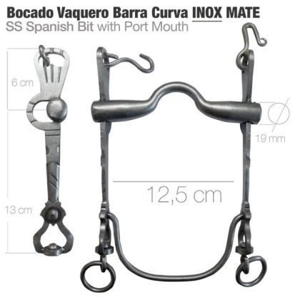 Bocado Vaquero B/curva 2D Inoxidable Mate 12.5 cm