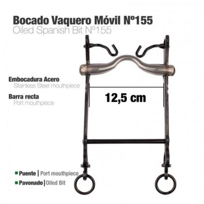 Bocado Vaquero Móvil B/Recta Nº155 12.5 cm