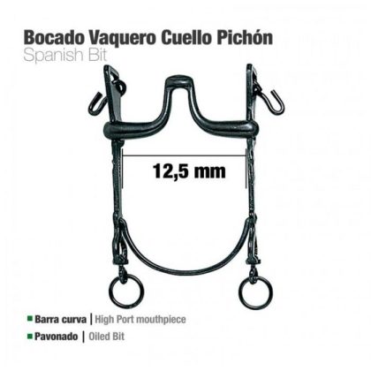 Bocado Vaquero B/Curva Cuello Pichón 12.5 cm