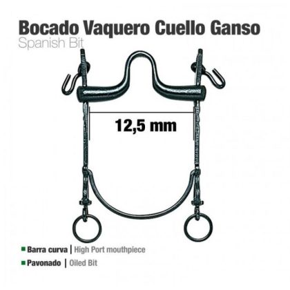 Bocado Vaquero B/Curva Cuello Ganso 12.5 cm