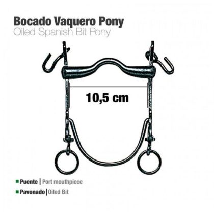 Bocado Vaquero B/Curva Pony Pavonado 10.5 cm