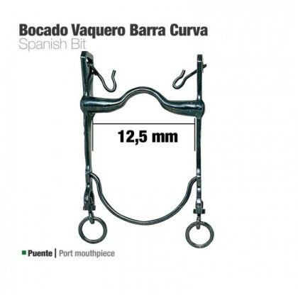 Bocado Vaquero Barra Curva 21798Si Pavonado 12.5 cm