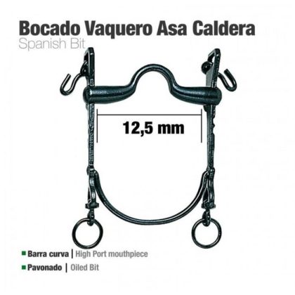 Bocado Vaquero Barra curva Asa Caldera 12.5 cm