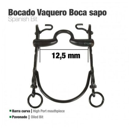 Bocado Vaquero Barra curva Boca Sapo 12.5 cm