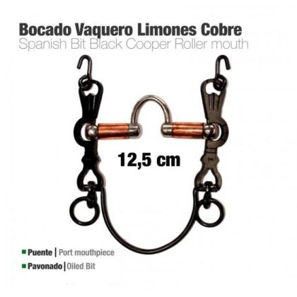 Bocado Vaquero Limones Cobre 5C Pavonado 12.5 cm
