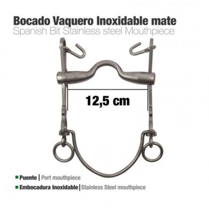 Bocado Vaquero Embocadura Inox 7A/AR MATE 12.5 cm