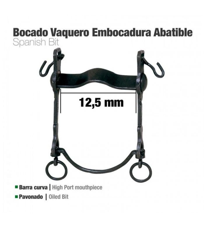 Bocado Vaquero B/Curva Embocadura Abatible 12.5 Cm - Paracaballos.com