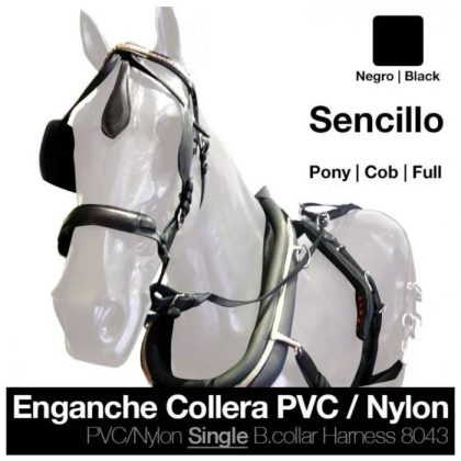 ENGANCHE COLLERA PVC/NYLON SENCILLO NEGRO