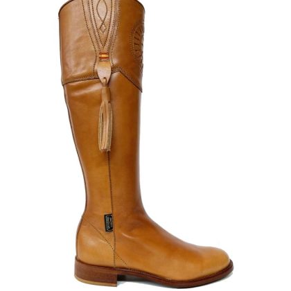 BOTA CARTUJANA EN BECERRO FLOR NATURAL P. CUERO